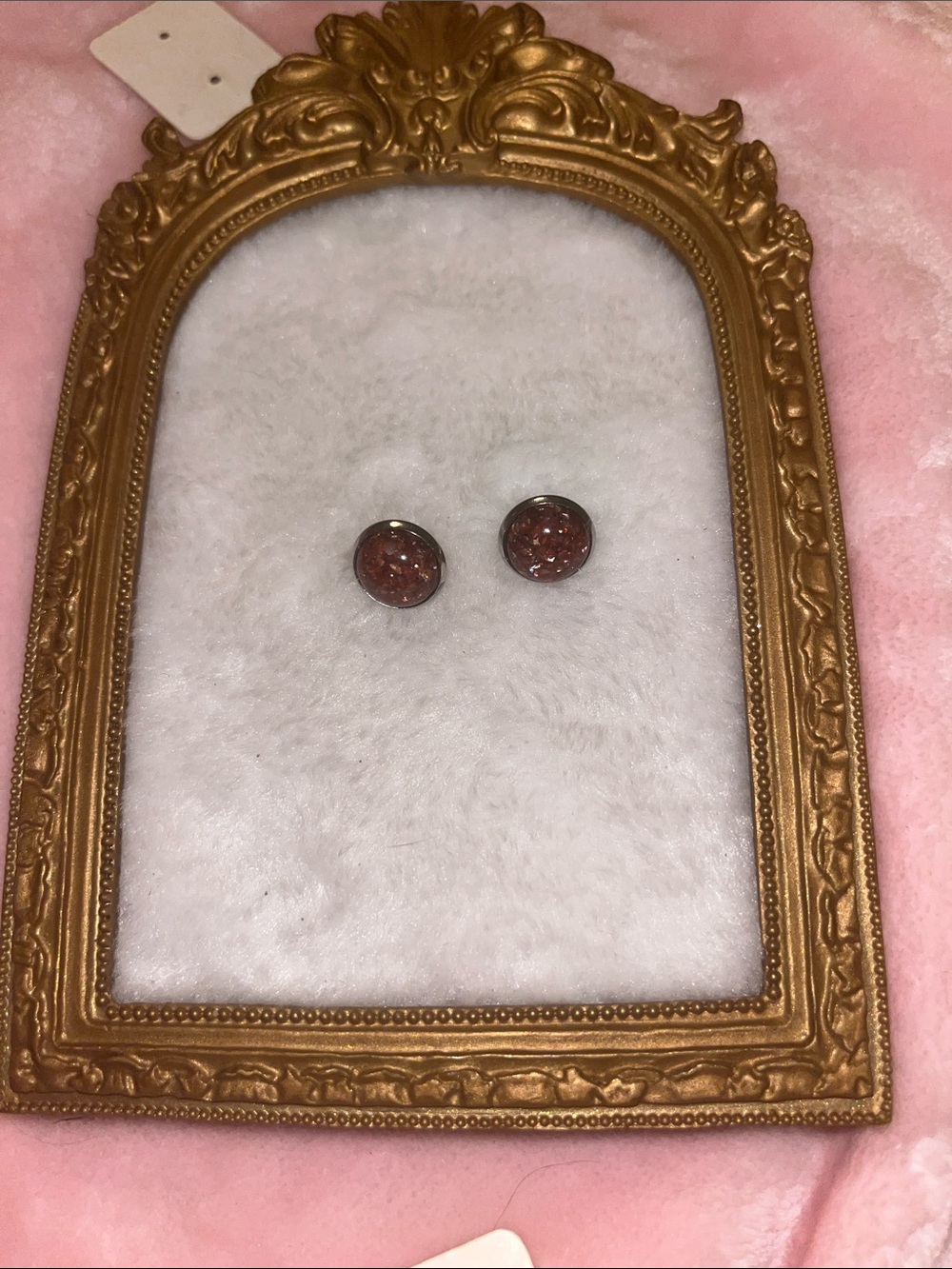 Sparkling Rose Gold Druzy Stud Earrings - Women Jewelry silver